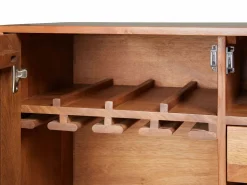 Maison Céphy Aparador alto con 4 puertas de madera de mango y metal negro - Natural - MIZORAM