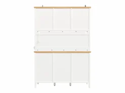 New Aparador alto de cocina - 120 x 40 x 179 cm - con LEDs + 4 puertas + 3 cajones + balda - MDF + metal - Aparador De Cocina