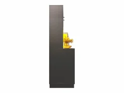 Merax Aparador alto de cocina - 120 x 40 x 183,5 cm - con LED + USB + puertas magnéticas + 8 cajones - MDF -