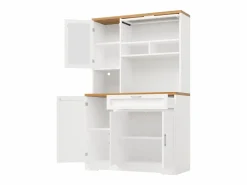Online Aparador alto de cocina - 104 x 40 x 180 cm - con LEDs + 4 puertas + 1 cajón + estante - MDF + metal - Aparador De Cocina
