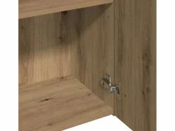 Aparador alto en madera de roble labrada artesanalmente 60x32x190 cm