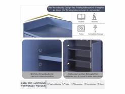 Best Aparador, Aparador Minimalista Moderno con 4 Puertas y Estructura de Metal para Comedor, Sala, Cocina, Aparador