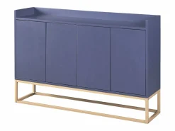 Best Aparador, Aparador Minimalista Moderno con 4 Puertas y Estructura de Metal para Comedor, Sala, Cocina, Aparador