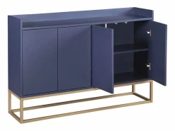 Best Aparador, Aparador Minimalista Moderno con 4 Puertas y Estructura de Metal para Comedor, Sala, Cocina, Aparador