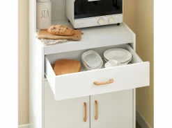Best Sobuy Aparador Auxiliar bajo de Cocina con 2 Puertas y 1 cajón, para microondas,L62 cm x P40 cm x H119 cm FSB12-W ES Blanco