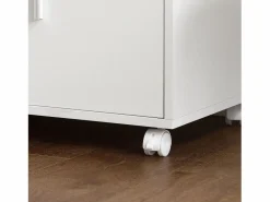 Hot Sobuy Aparador Auxiliar bajo de Cocina para microondas,con 2 Puertas y 1 Estante,L55 cm x P38 cm x H84 cm,FRG241-W ES Blanco