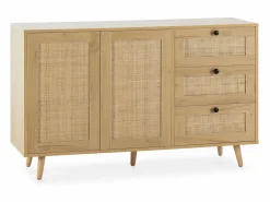 Clearance Aparador Bella 3 cajones y 2 puertas color roble, 120 cm Aparador