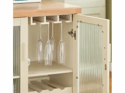 Aparador Cocina para microonda Buffet para Comedor Entrada Salón con 2 puertas 2 cajones y 1 compartimento abierto 120 x 40 x 90 cm FSB81-MI ES Aparador De Cocina