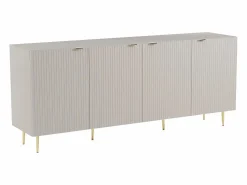 Outlet Vente-unique Aparador con 4 puertas de MDF y acero - y dorado - YESINIA Beige