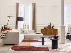 Maison Céphy Aparador con 3 puertas de madera de mango y metal negro - Natural - MIZORAM
