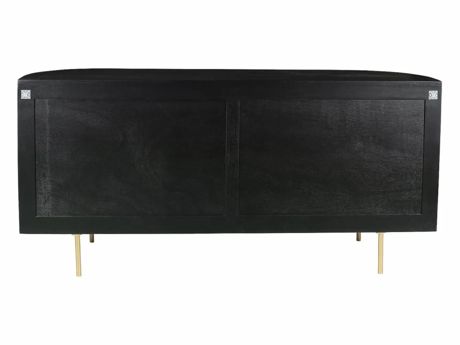 Maison Céphy Aparador con 2 puertas de madera de mango y metal dorado - - NEVILI Negro