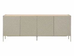 Clearance Vente-unique Aparador con 4 puertas de MDF - Beige y natural claro - TASIBA Beige / Color natural claro