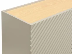 Clearance Vente-unique Aparador con 4 puertas de MDF - Beige y natural claro - TASIBA Beige / Color natural claro