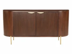 Clearance Aparador con 2 puertas de madera de mango y metal - Natural y dorado - NEVILI Aparador