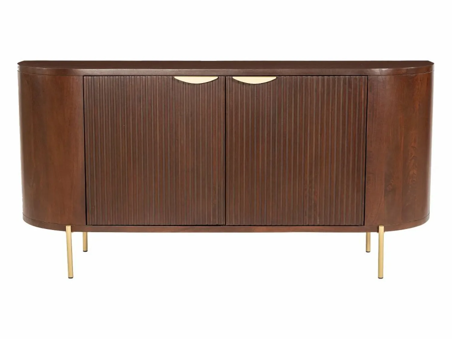Clearance Aparador con 2 puertas de madera de mango y metal - Natural y dorado - NEVILI Aparador