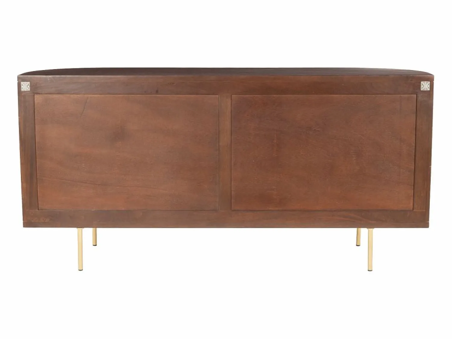 Clearance Aparador con 2 puertas de madera de mango y metal - Natural y dorado - NEVILI Aparador