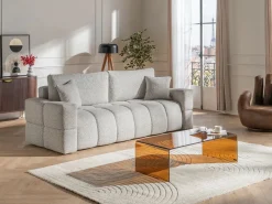 Clearance Aparador con 2 puertas de madera de mango y metal - Natural y dorado - NEVILI Aparador