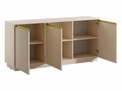 Outlet Vente-unique Aparador con 3 puertas de MDF - y Dorado - POSINIA Beige
