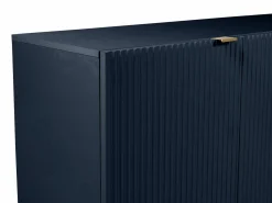 Outlet Vente-unique Aparador con 4 puertas de MDF y acero - Azul y dorado - YESINIA Azul oscuro