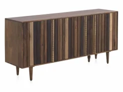 Aparador con 3 puertas multicolor de madera maciza de acacia