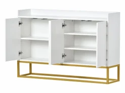 Hot Aparador con 4 puertas sin tirador - estilo contemporáneo - madera + metal - Aparador