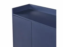 Clearance Aparador con 4 puertas sin tirador - estilo contemporáneo - madera + metal - azul Aparador