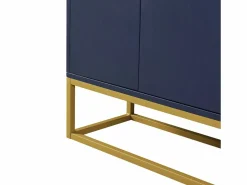 Clearance Aparador con 4 puertas sin tirador - estilo contemporáneo - madera + metal - azul Aparador