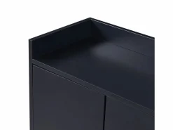 Sale ModernLuxe Aparador con 4 puertas sin tirador - estilo contemporáneo - madera + metal - Negro