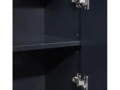 Sale ModernLuxe Aparador con 4 puertas sin tirador - estilo contemporáneo - madera + metal - Negro