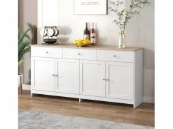 Aparador con 4 puertas y 3 cajones - mueble de almacenaje - mueble de madera - (160x37x75 cm)