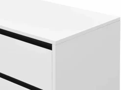 Hot Vente-unique Aparador con 2 puertas y 3 cajones de MDF y acero - y negro - ABUJA Blanco
