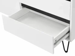 Hot Vente-unique Aparador con 2 puertas y 3 cajones de MDF y acero - y negro - ABUJA Blanco