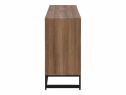 Vente-unique Aparador con 3 puertas y 3 cajones de MDF - Natural y negro - CARATANA