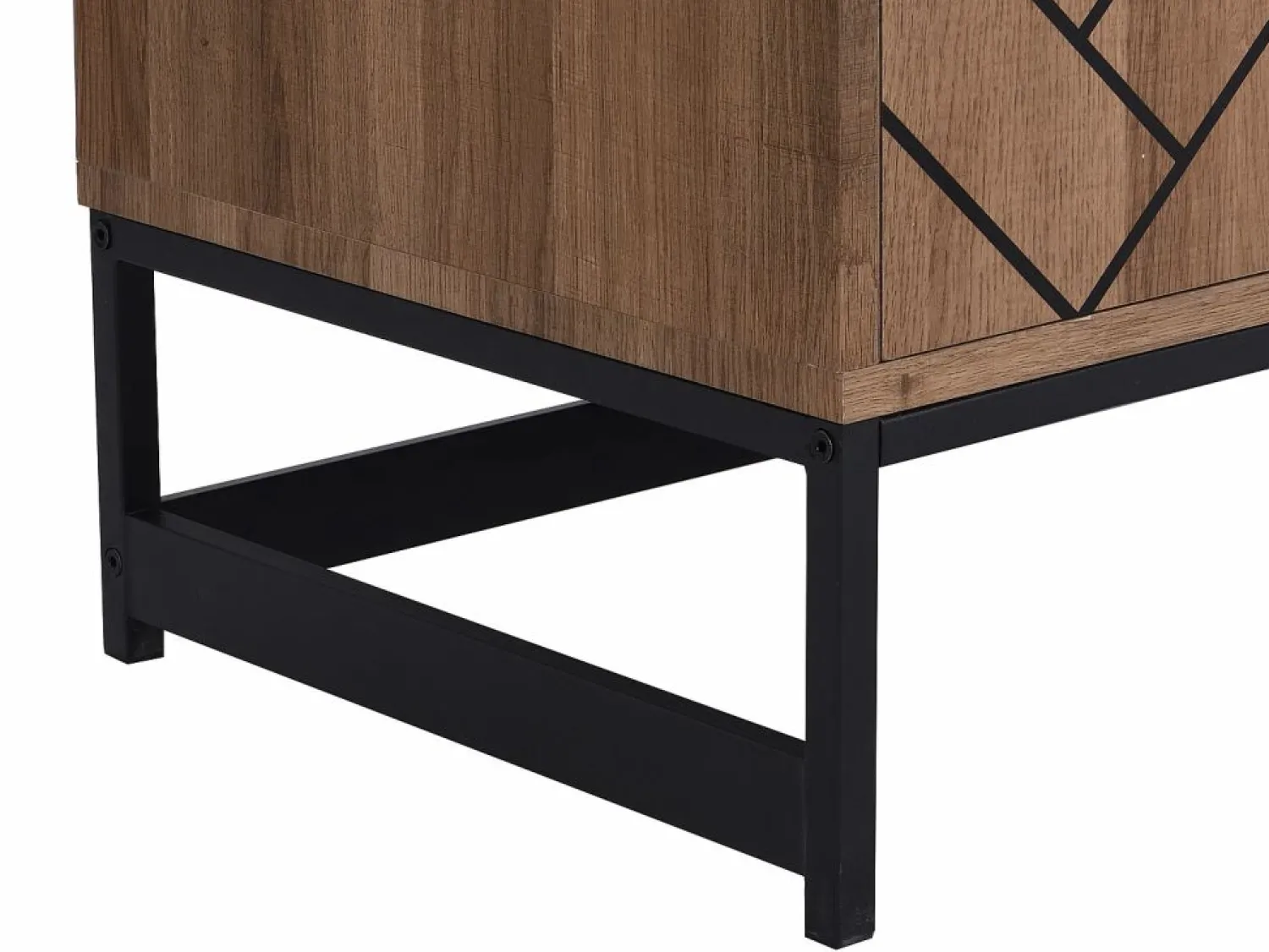 Vente-unique Aparador con 3 puertas y 3 cajones de MDF - Natural y negro - CARATANA