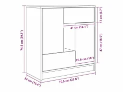Best Aparador con cajones y puertas 70,5x34x74,5 cm Aparador De Cocina