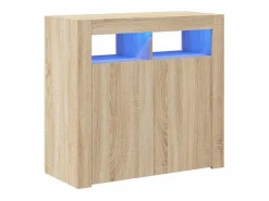vidaxl Aparador con luces LED roble Sonoma 80x35x75 cm