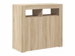 vidaxl Aparador con luces LED roble Sonoma 80x35x75 cm