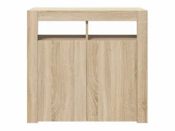vidaxl Aparador con luces LED roble Sonoma 80x35x75 cm