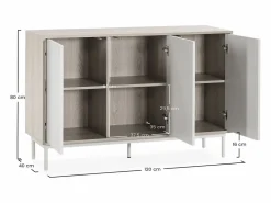 Online VS Venta-stock Aparador Cuzco 3 puertas color Roble/ Gris