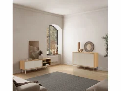 Online VS Venta-stock Aparador Cuzco 3 puertas color Roble/ Gris
