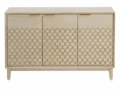 Clearance Aparador de 3 puertas chapado en madera de roble y color Beige