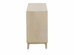 Clearance Aparador de 3 puertas chapado en madera de roble y color Beige