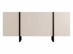 Vente-unique Aparador de 4 puertas en MDF - Beige y negro - LUVONIA