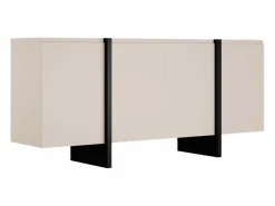 Vente-unique Aparador de 4 puertas en MDF - Beige y negro - LUVONIA