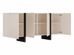 Vente-unique Aparador de 4 puertas en MDF - Beige y negro - LUVONIA
