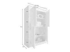 Best Aparador de 4 puertas ISORA – lacado brillante – Diseño moderno y funcional Vitrina Para Vajilla