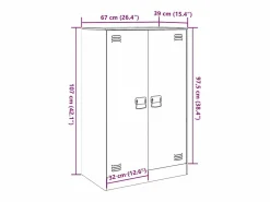 vidaxl Aparador de acero mostaza 67x39x107 cm