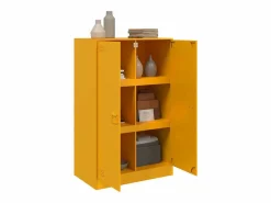 vidaxl Aparador de acero mostaza 67x39x107 cm