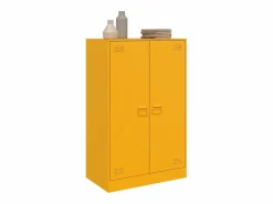 vidaxl Aparador de acero mostaza 67x39x107 cm