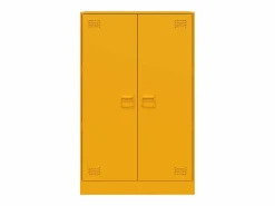 vidaxl Aparador de acero mostaza 67x39x107 cm